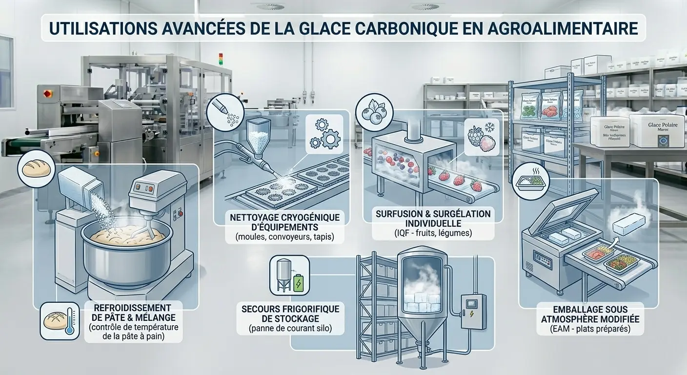 Glace carbonique abattoir poissonnerie Maroc Rabat Témara